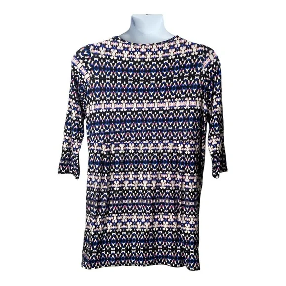 Philosophy Print Tunic Top Black, Blue, and Pink, Size 1X New - Picture 3 of 8